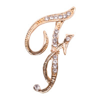 Broche en forme de lettre O en gros, broche en strass de haute qualité, base en métal, broche de mode en forme de lettre initiale