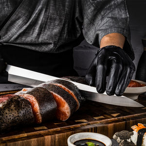 Grandsharp 11.6 ''Couteau japonais Yanagiba Sushi Sashimi <span class=keywords><strong>Saumon</strong></span> Poisson Couteaux Yanagiba avec corne de buffle blanche et manche en bois d'ébène - Product Image 3