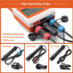 Alta calidad Digital 6 en 1 DO.PH.EC.TDS.SALT.TEMP Medidor de oxígeno disuelto Medidor de pH portátil Probador de calidad del agua
