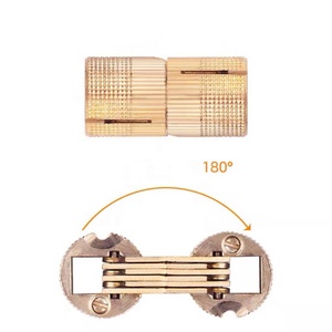Charnières de meubles modernes en laiton doré, petites, avec ouverture à 180 degrés et fixation par vis, pour boîte à bijoux en bois – Approvisionnement direct usine - Product Image 2