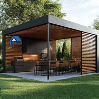 Pergola motorisée en aluminium avec télécommande électrique, toit en aluminium, pour balcon