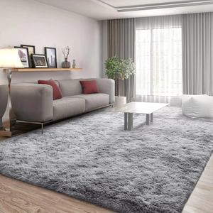 Home Decor Floor Area Handmade <strong>Grey</strong> White Color Fluffy Carpets <strong>Rugs</strong> for <strong>Bedroom</strong> Living Room - Product Image 3