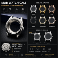 Boîtier de montre de luxe personnalisé de haute qualité en acier inoxydable 316L avec mouvement NH35 NH36, verre saphir, étanche 30m, 36mm/39mm
