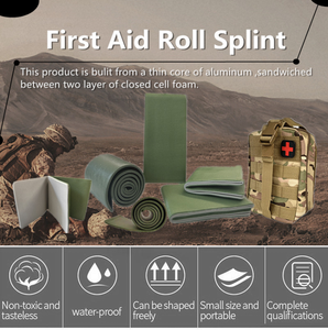 Vente directe d'usine, attelle médicale pliable flexible en aluminium polymère intégré, imperméable, pour les urgences - Product Image 5