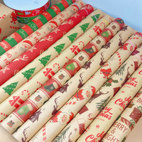 Rouleau de papier cadeau personnalisé en gros, feuille de papier d'emballage pour la décoration de cadeaux, rouleau de papier artisanal