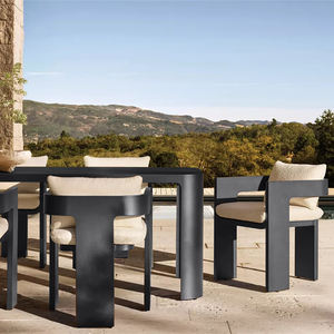 न्यूनतम शैली उद्यान एल्यूमीनियम डाइनिंग सेट पैटिको फर्नीचर कुर्सियों और बाहरी दलों के लिए पार्टी टेबल टेबल - Product Image 1