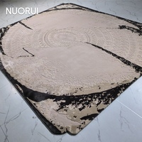 Tapis sophistiqué et complexe sculpté à la main en laine et fibre de bambou de qualité supérieure pour une solution de décoration résidentielle et commerciale de luxe