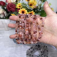 Bracelets facettés en Lépidolite et Aigue-marine, sculptés à la main, pierres de guérison Reiki, bijoux en cristal pour cadeau - Vente chaude