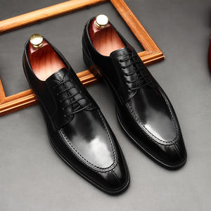High-end High-quality New British Retro Breathable Fashionable Casual Pointed Toe Oxford Cowhide Derby Men's Leather <b>Shoes</b> - Product Image 3