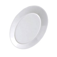 Plateau de service en mélamine plastique de haute qualité à prix avantageux, plat ovale pour restaurant, plat rond en mélamine blanc durable, fabrication en usine