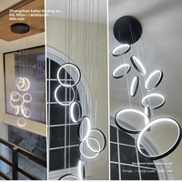 Lustre en aluminium moderne pour loft, éclairage de restaurant, lampes simples pour escalier, salon, LED, ligne de pêche, décoration intérieure