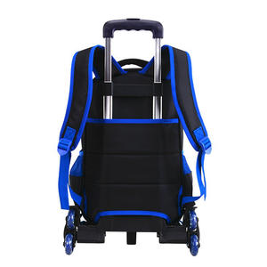 Sac à dos à roulettes pour garçons, imperméable, en polyester 3D, 6 roues, pour l'école primaire, en polyester 600D uni avec roulettes - Product Image 4