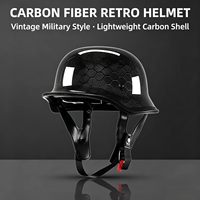 Casque Demi-Coque en Fibre de Carbone - Design Cyberpunk pour Moto Urbaine, Tissage Carbone 12K, Certifié 3C, Léger, Ouvert