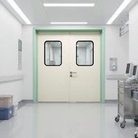 Porte battante médicale sur mesure à double battant, en acier galvanisé haute vitesse, avec cadre, pour hôpital