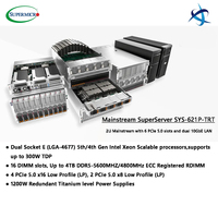 Supermicro Mainstream SuperServer SYS 621P TRT 2U Montaje en rack con procesadores escalables Intel Xeon de 5ª generación duales 6 ranuras PCIe 5,0