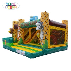 Aire de jeux extérieure personnalisée avec toboggan combiné, thème jungle, parc safari, château gonflable pour enfants, location pour fête d'enfants - Product Image 4
