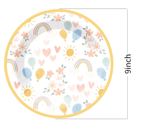 plato de papel de 9 pulgadas