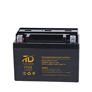 YTX9 batterie de moto 12v 9AH batterie plomb-acide pièces de moto pour grossiste