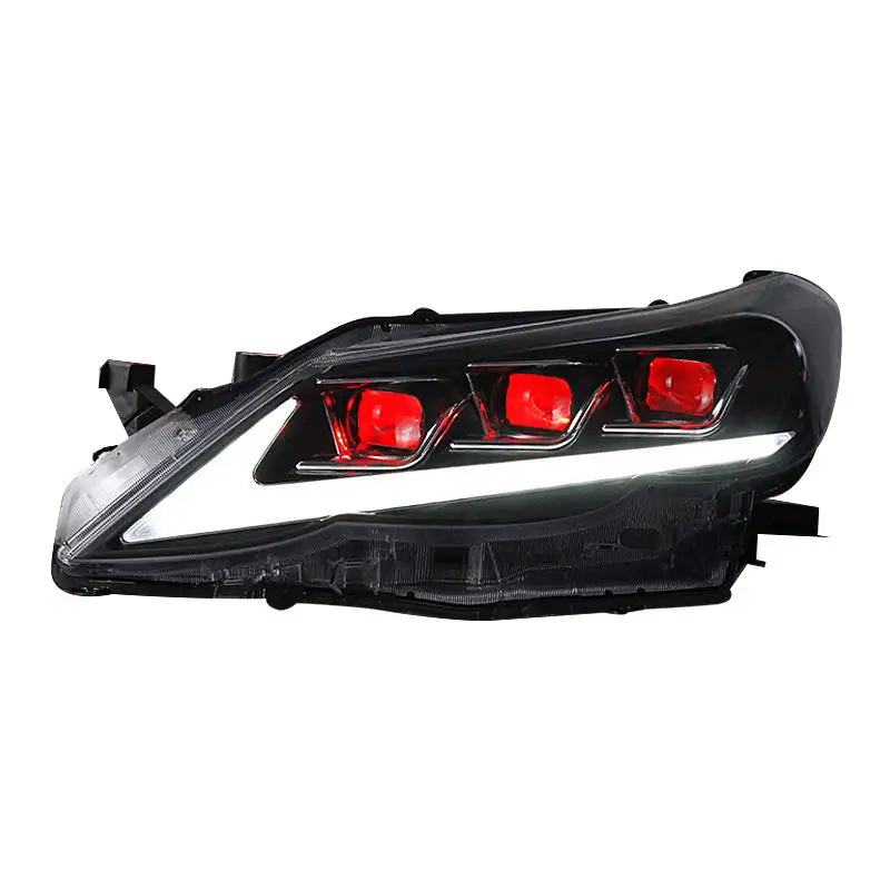 Conjunto de faróis para Toyota Mark X, ideal para lentes LED modificadas Reiz 2010-2012, luzes diurnas, fluidos de direção, luzes de direção