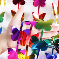 Rideau de pluie papillon dégradé arc-en-ciel 1*2M, idéal pour la décoration de fond de scène de fête d'anniversaire et de mariage