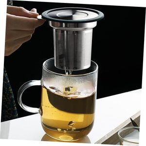 Easy Clean <b>Tea</b> <b>Infuser</b> Stainless Steel Mesh Strainer with Drip Tray Silicone Lid Large Capacity <b>Tea</b> Steeper - Product Image 3