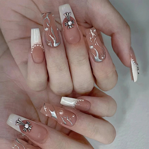 Nouveauté : Ongles en acrylique courts personnalisés de luxe, réutilisables et à coller, <span class=keywords><strong>faux</strong></span> ongles pour femmes, matériau ABS - Product Image 3