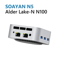 N5 Mini PC Intel N100 Quad Core 12GB LPDDR5 HDMI DP 4K Dual LAN Dual Type-C Supporting Win11 Pro Linux Tiny Desktop Computer