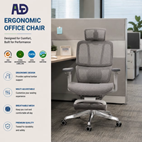 Chaise de bureau ergonomique de luxe avec accoudoirs 3D et coussin en PU, chaise d'ordinateur en maille respirante pour bureau de direction et espace de travail d'entreprise