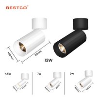 Projecteur LED réglable 4.5W 7W 9W 13W Spots montés en surface pour la maison, l'hôtel, les plafonniers en aluminium