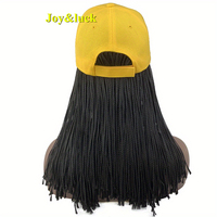 Perruque chapeau tressé jaune de 16 pouces, vente en gros d'usine, perruque synthétique réglable pour femmes, coiffure quotidienne