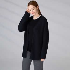 Women Open Front Long Sleeve Casual Knitted Outerwear Sweater Eco-friendly Custom Logo 100% Bio Cotton Knit Cardigan - Product Image 5