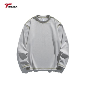 TIMETEX-Sudadera de cuello redondo ligera personalizable OEM para hombre, y hombros caídos Sudadera con capucha, diseño bordado, patrón sólido, 2XL, ciclismo - Product Image 4