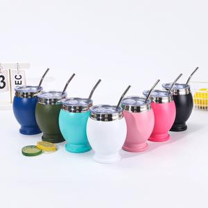 Vaso de Café de Acero Inoxidable de 12 oz con Cuchara, Termo para Bebidas Calientes y Frías - Product Image 1