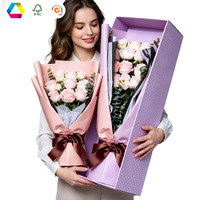 Boîtes en carton ondulé rectangulaires extra longues, cartons cadeaux floraux personnalisés, conception épaissie pour l'emballage de bouquets de fleurs