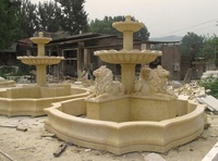 Fourniture de pierre raffinée conception de Lion moderne fontaine d'eau de jardin en plein air marbre