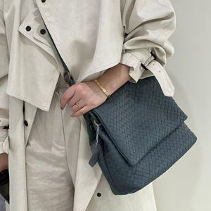 Sac à bandoulière tissé de luxe simple et polyvalent avec plusieurs combinaisons de cuir véritable, sac à main haut de gamme en peau de mouton - Product Image 2