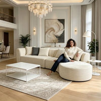 Canapé modulaire incurvé moderne personnalisable - Tissu en velours côtelé de qualité commerciale pour hall d'hôtel et vente au détail OEM sur mesure