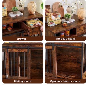 2023 Table <span class=keywords><strong>d</strong></span>'extrémité de meubles de caisse de <span class=keywords><strong>chien</strong></span> en bois avec armoire de caisse <span class=keywords><strong>d</strong></span>'animal familier de porte - Product Image 4