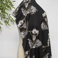 Penjualan Langsung Pabrik Kain Brokat Linen Hanfu Berlapis PA Jacquard Tepi Emas Bordir Bunga Terompet Renda Jala
