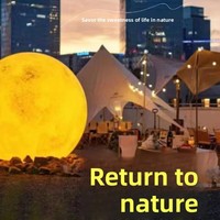 Lampe solaire de jardin en forme de lune, étanche IP65, avec trois niveaux de gradation, lampe sphérique pour aménagement paysager