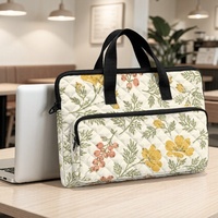 Sac pour ordinateur portable matelassé personnalisé avec imprimé tropical Ilima d'Hawaï, style Art déco floral, pour le shopping, les voyages et le transport quotidien