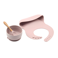 Cuillère souple pour bébé personnalisée en gros Ensemble de cuillères à bavoir en silicone de haute qualité