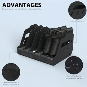 Estante de almacenamiento para pistolas de juguete, soporte de exhibición multiusos negro con 6 compartimentos para pistolas de juguete de 8 a 13 años, unisex - Product Image 4