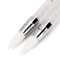 Stylo de Nail Art en Silicone à Double Tête 5 Couleurs pour Sculpture Liquide, Poudre Pailletée et Pointillage DIY