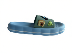 Light Blue Cartoon Slippers 17MM Cushioned EVA Sole Open Toe Home Wear - Product Image 1