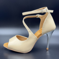 LUOQIAO S038 Chaussures de danse latine et tango argentin professionnelles pour femmes, en cuir verni léger, nouvelle collection 2026, semelle en cuir de vachette, 7,5 cm 8,5 cm