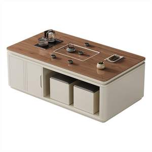 Table basse en bois de noyer avec rangement pour service à thé, meubles de salon - Product Image 5