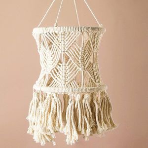 Meilleure vente 100% coton Boho macramé lustre tissé trame solides haute qualité personnalisable abat-jour respirant accessoires - Product Image 1