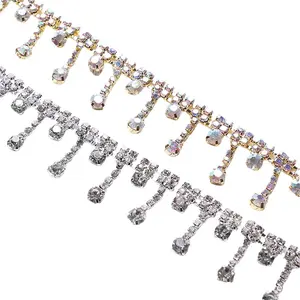 Honor Of Crystal Bling Delicate Trimming Fringe Rhinestone Chain crystal waist chain for diy clothing accessories