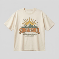 T-shirt d'été respirant personnalisé avec impression par transfert thermique Sun Soul Wilderness Society, unisexe, 100% coton, col rond, manches courtes